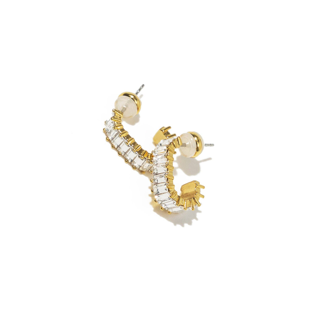 18K Gold Squared Brilliant Hoops 486: Yellow Gold