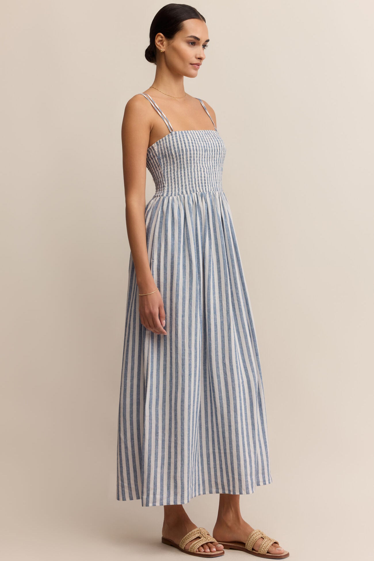 Nadine Striped Midi Dress | Boathouse