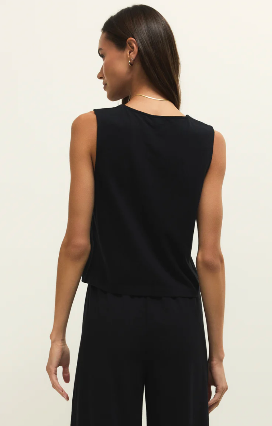 Noelle Jersey Top | True Black
