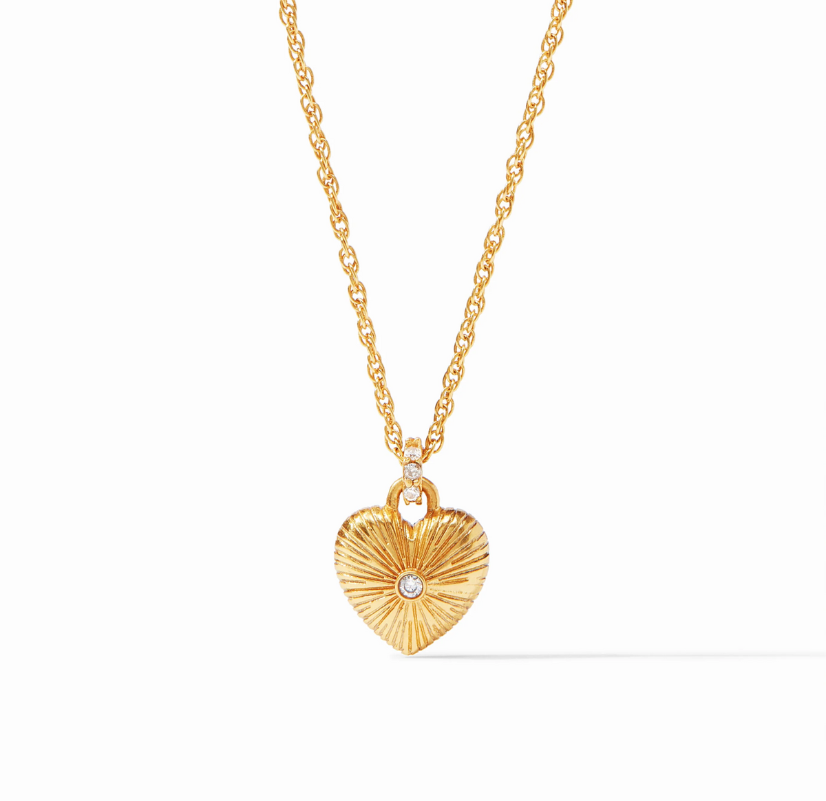 Julie Vos | Esme Heart Solitaire Necklace | Cubic Zirconia