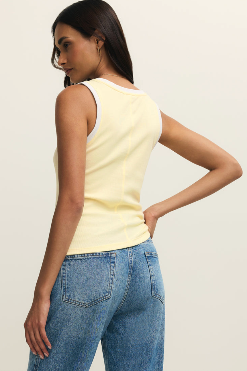 Sirena Color Blocked Rib Tank | Pineapple