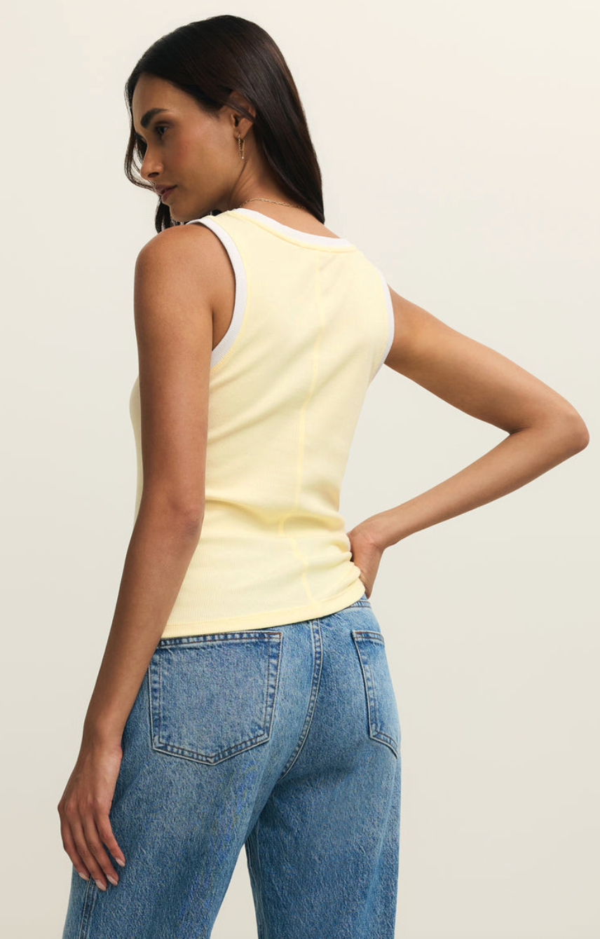 Sirena Color Blocked Rib Tank | Pineapple