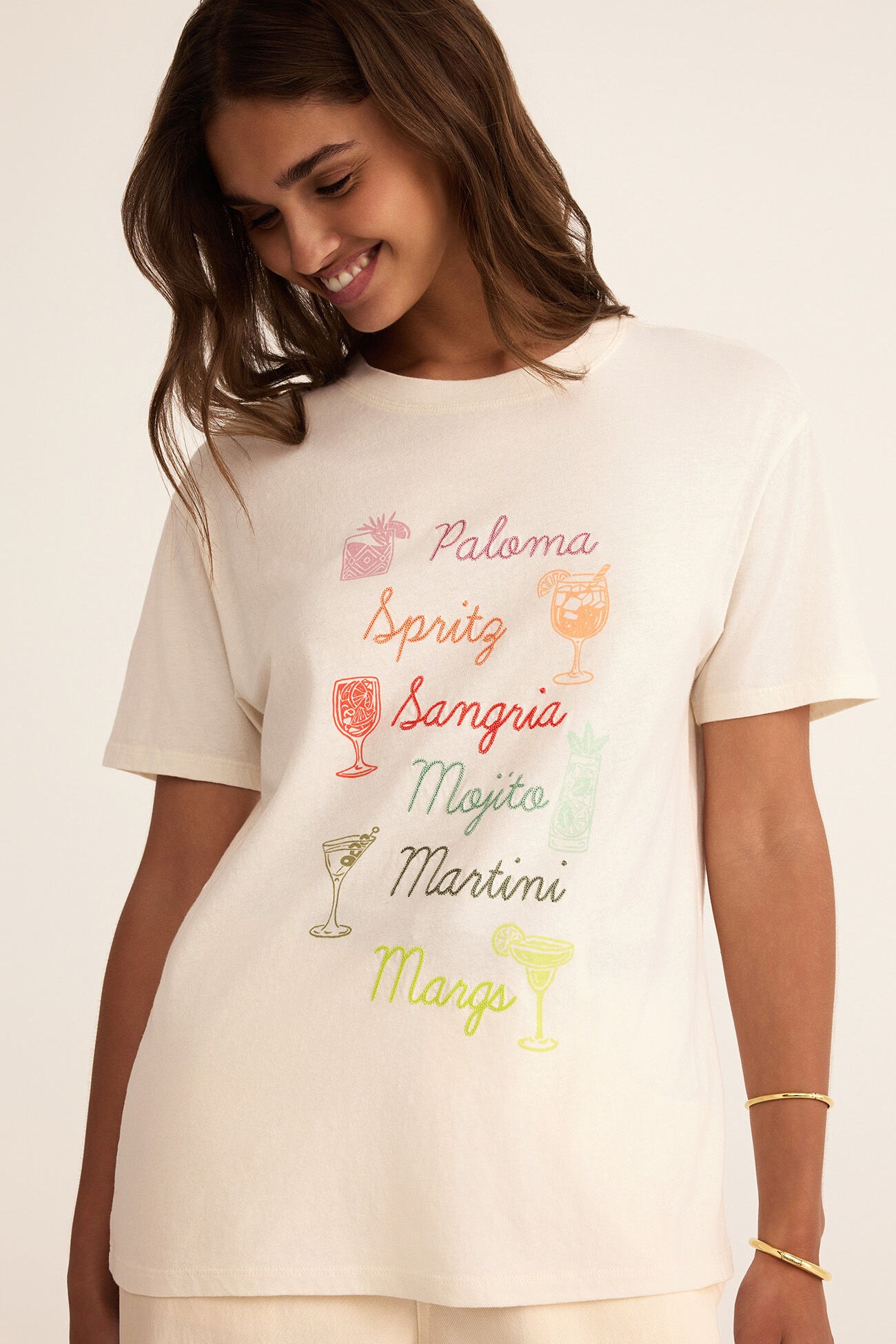 Cocktails Boyfriend Tee | Sea Salt