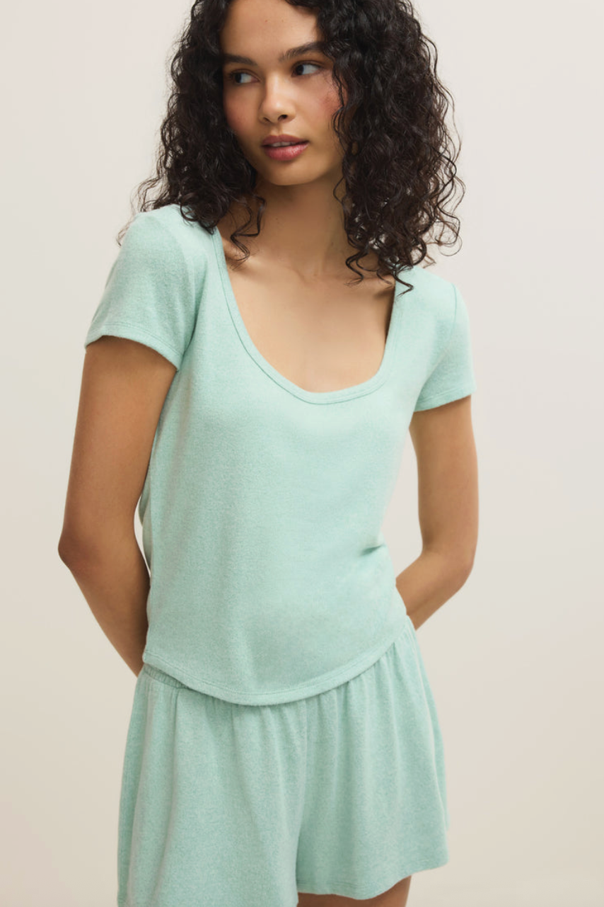 Flower Market Soft Tee | Crystal Green