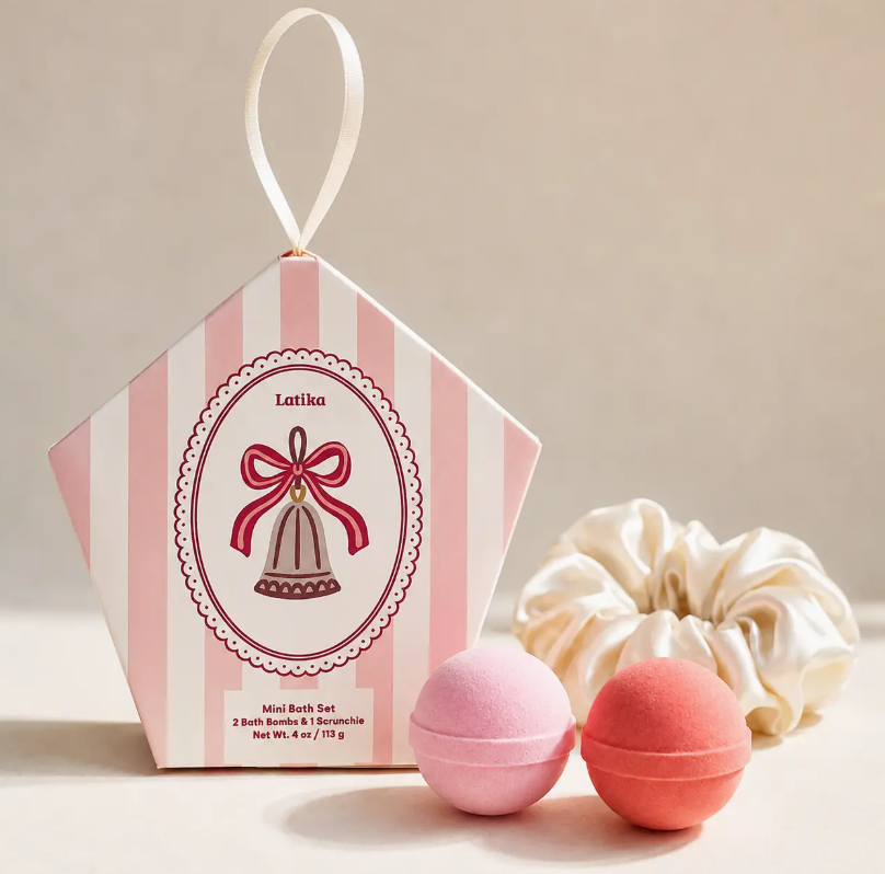 Mini Bath Bomb Set | Pink Christmas