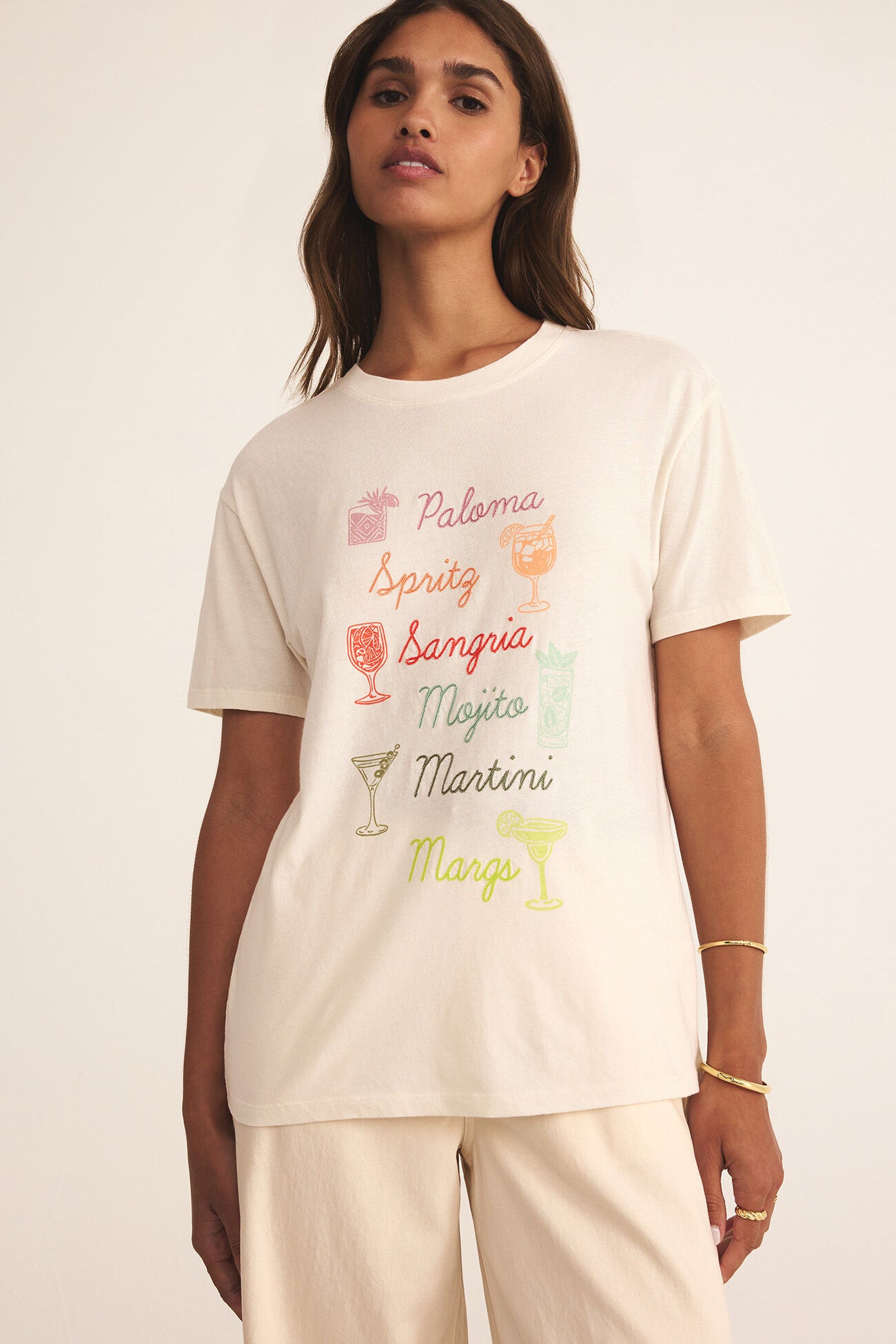 Cocktails Boyfriend Tee | Sea Salt