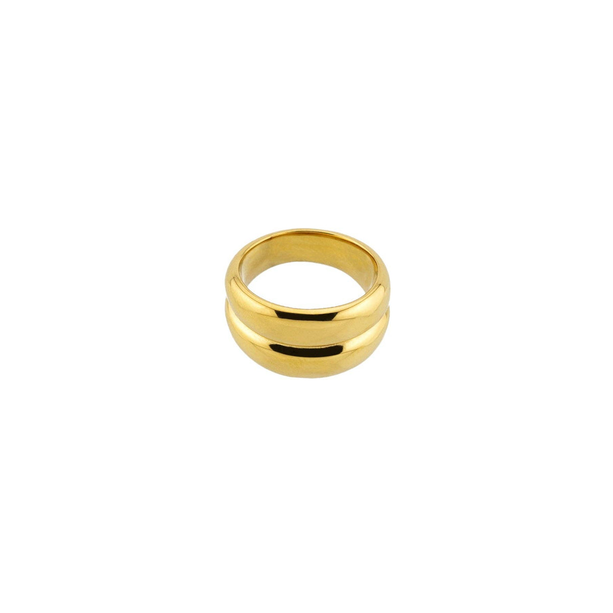 Waterproof Gold Twin Ring: 7