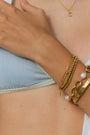 Waterproof Gold Chunky Pearl Chain Bracelet