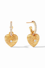Julie Vos | Esme Heart Hoop & Charm Earring | Cubic Zirconia