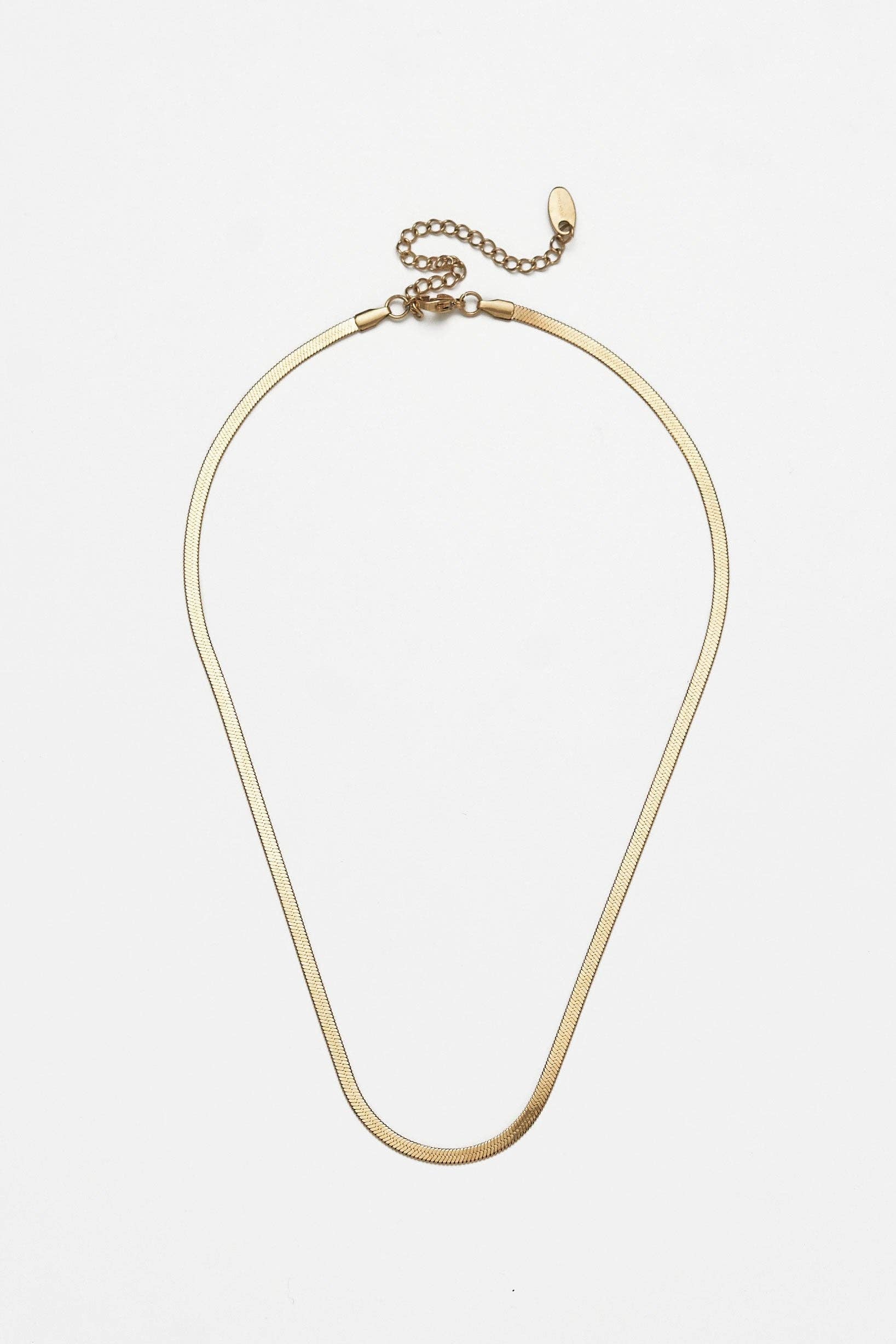 18K Gold Plated Necklace | Herringbone