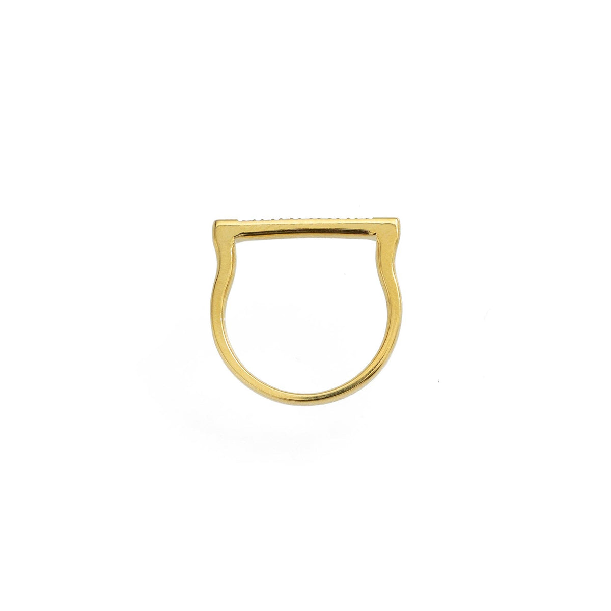 Waterproof Gold Tennis Bar Ring: 7