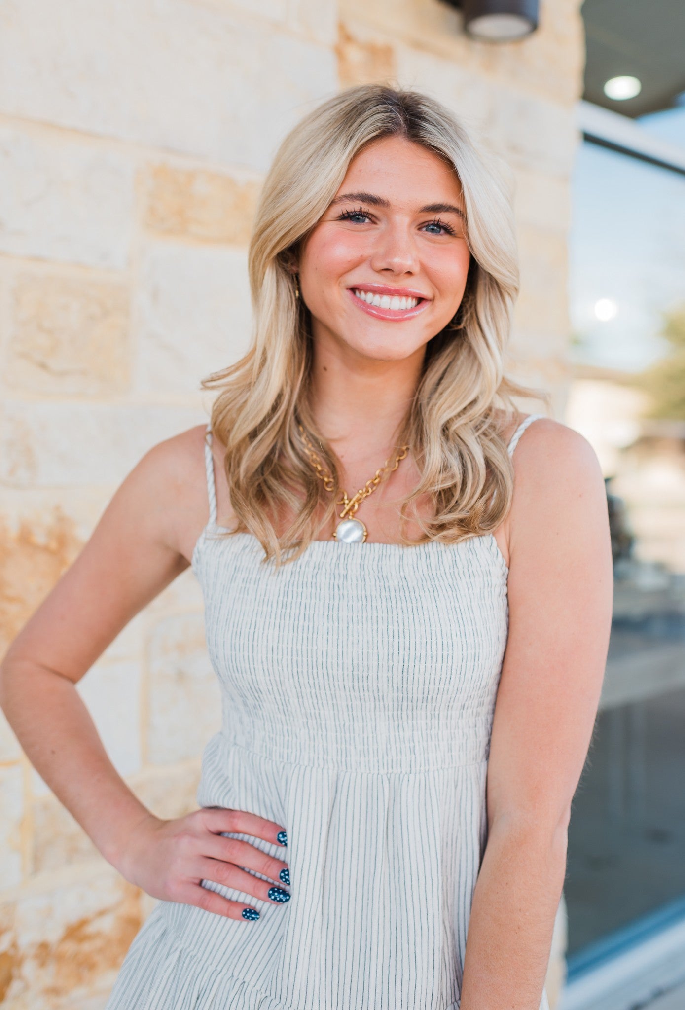 Balos Striped Maxi Dress | Natural