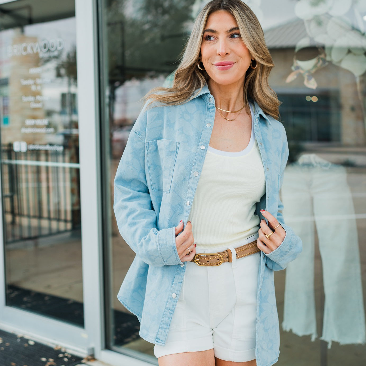 Landry Floral Top | Denim