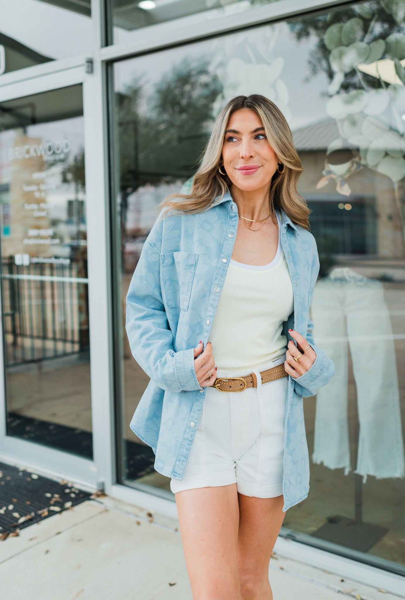 Landry Floral Top | Denim