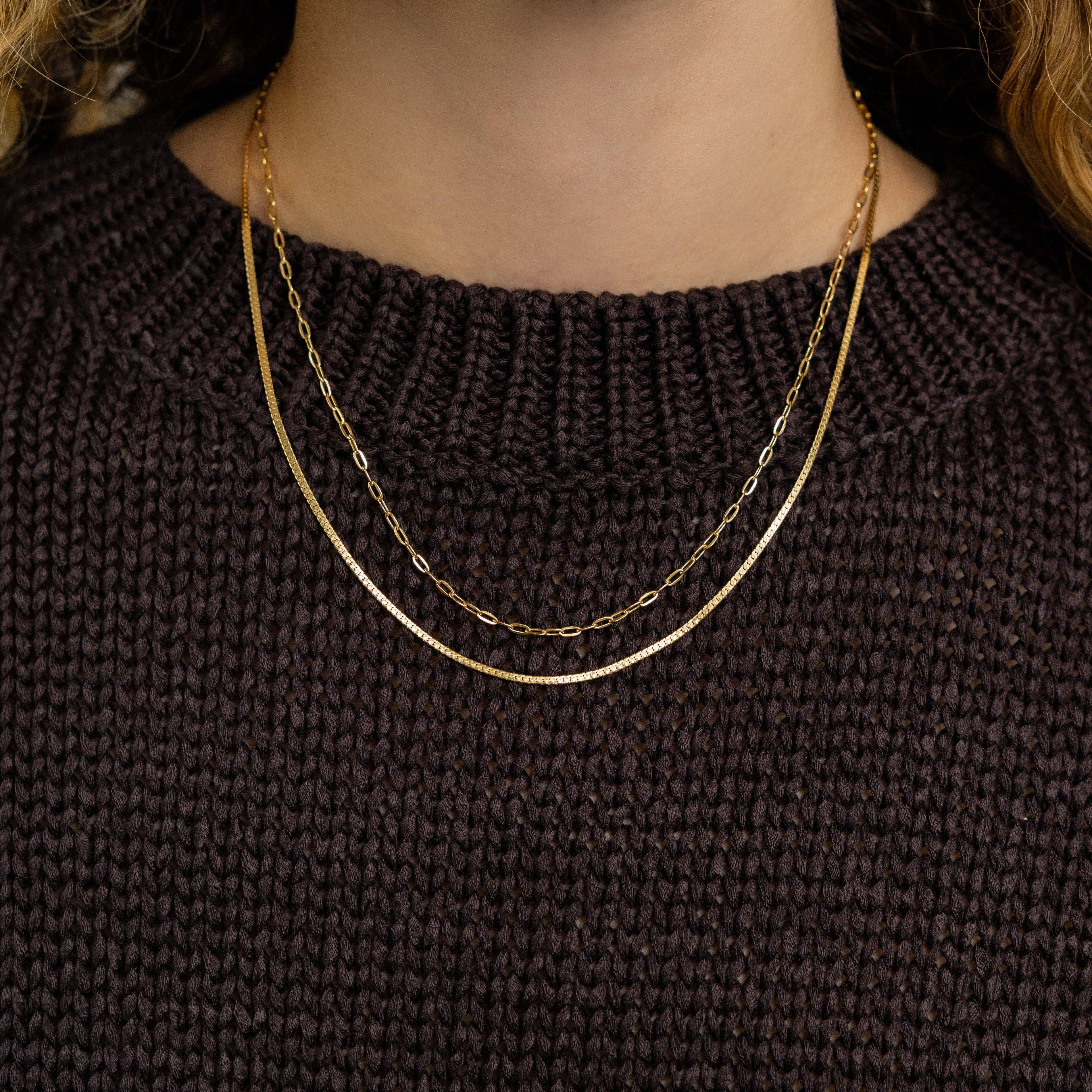 Waterproof Gold Double Braided Paperclip Necklace