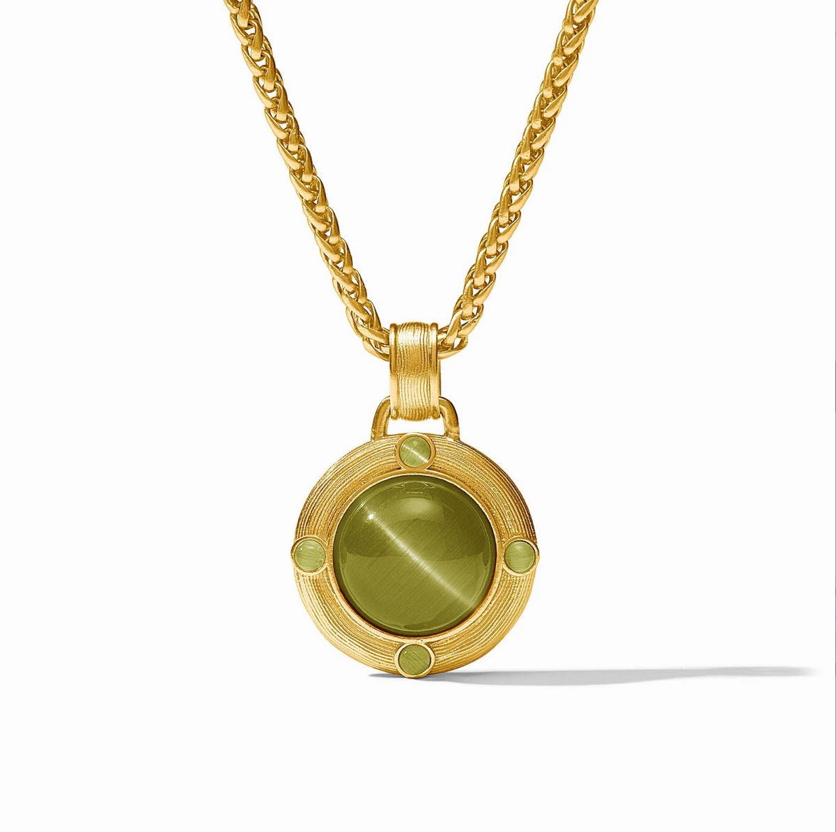 Julie Vos | Cobblestone Demi Necklace | Green Cat's Eye
