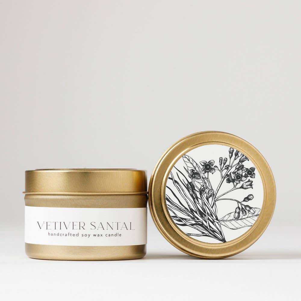 Tin Soy Candle | Vetiver Santal
