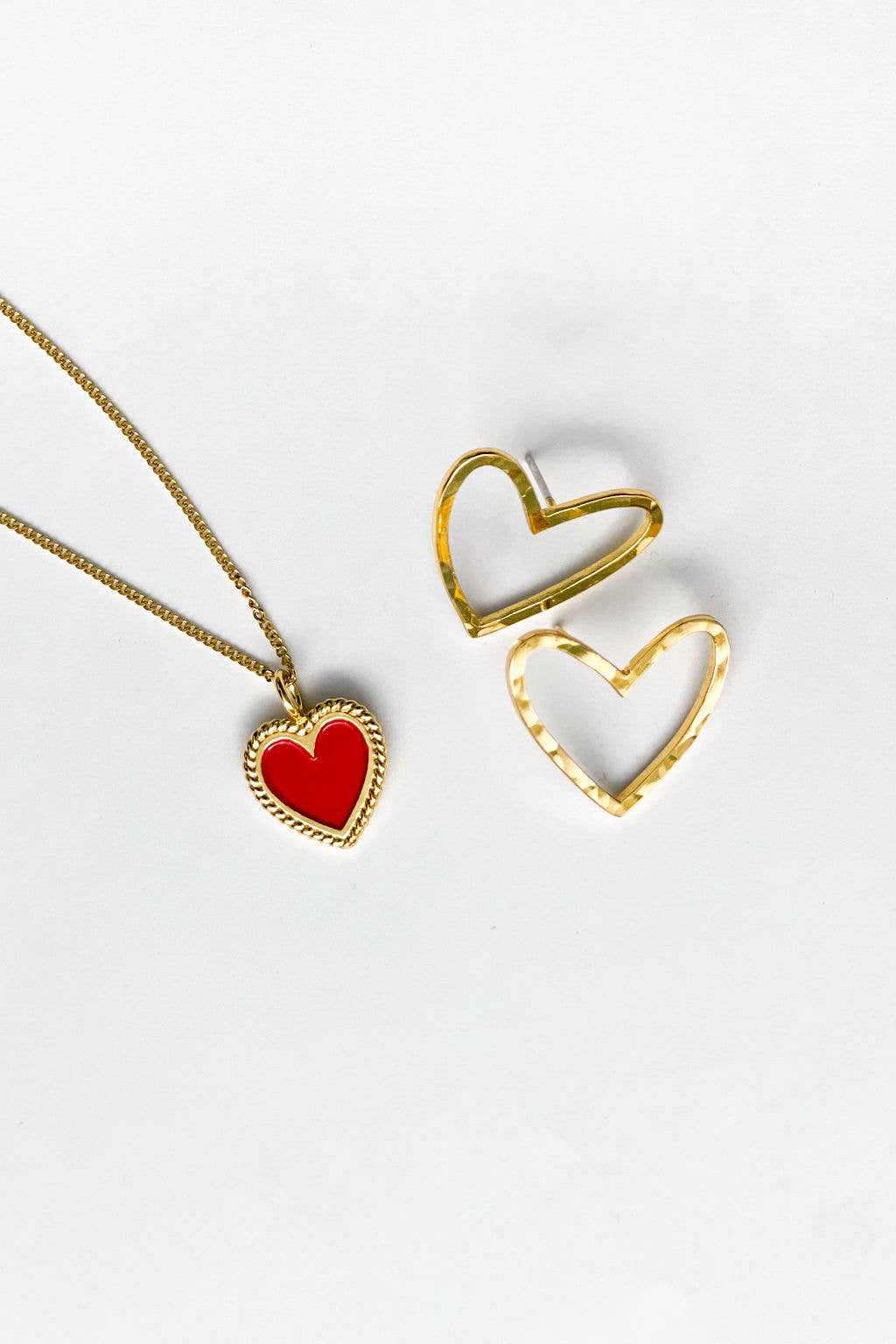Red + Gold Heart Necklace