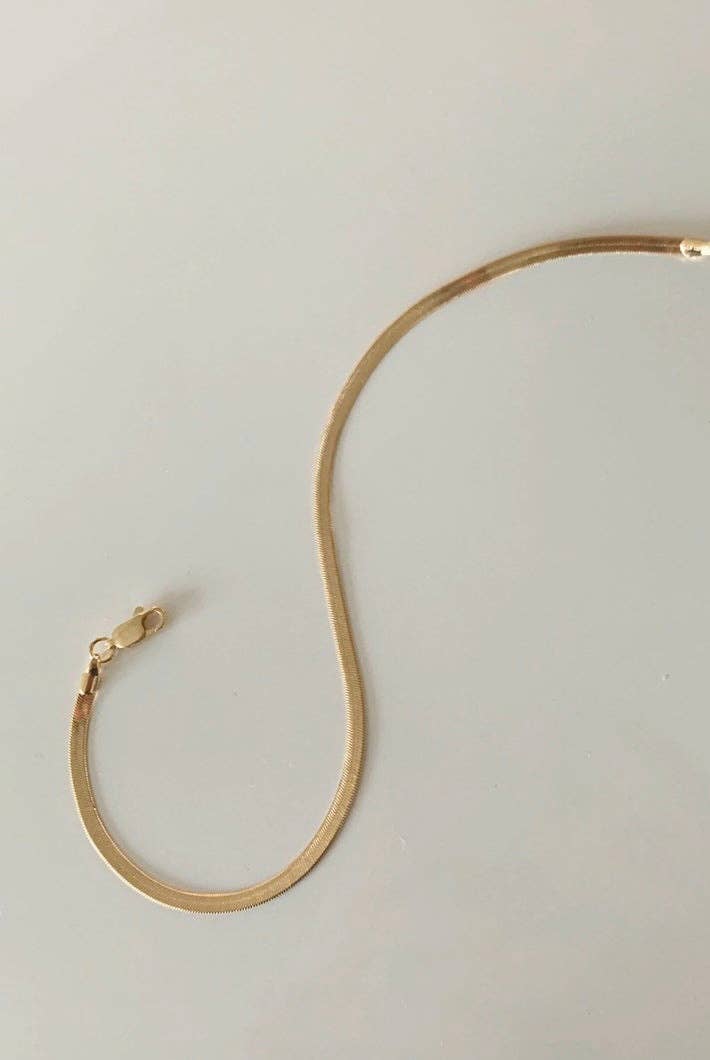 Waterproof Gold Herringbone Anklet