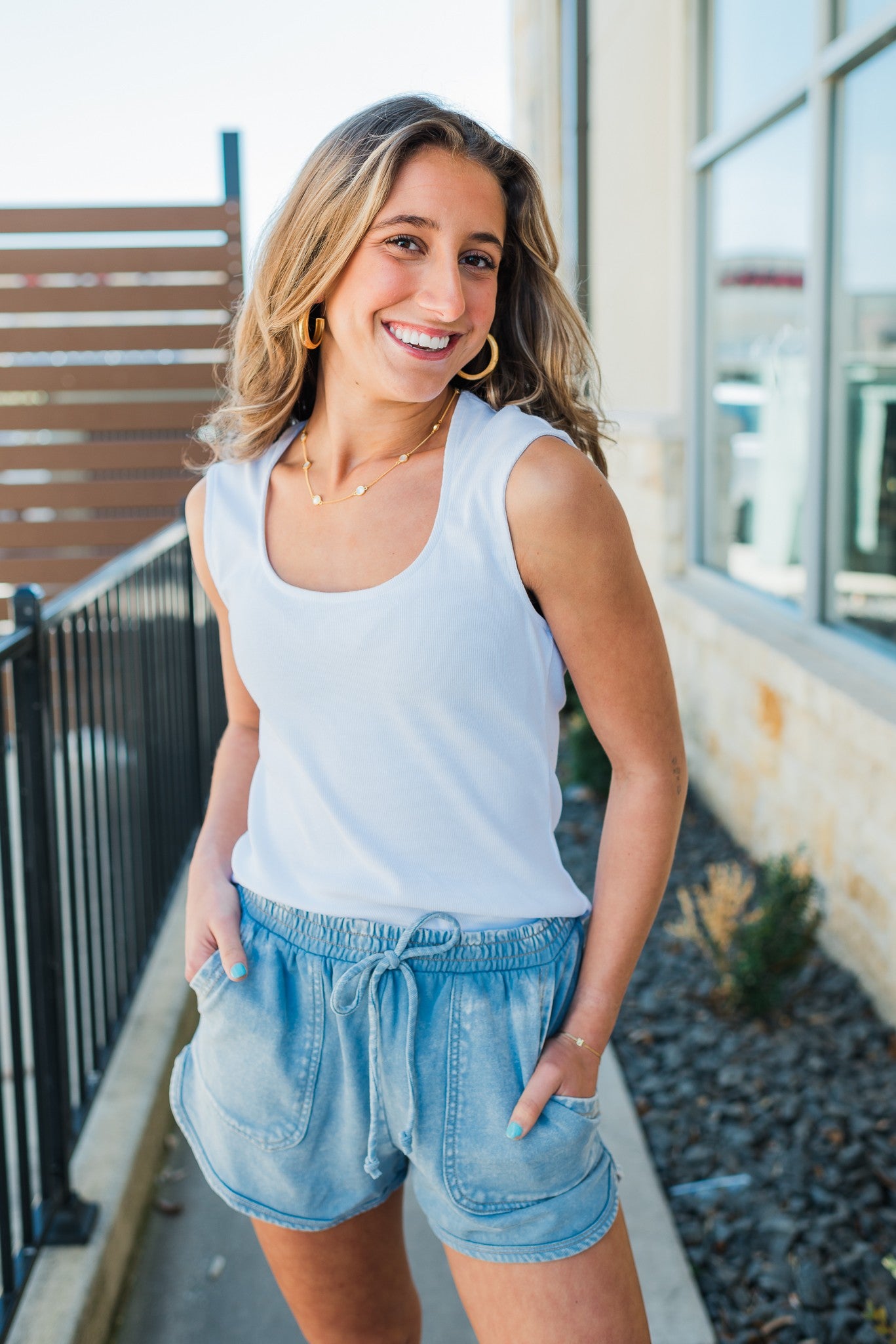 Hayes Ribbed Top | White