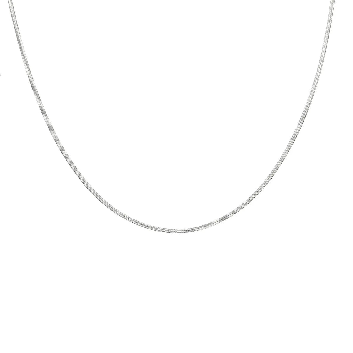 Waterproof Gold Micro Herringbone Necklace: Yellow Gold