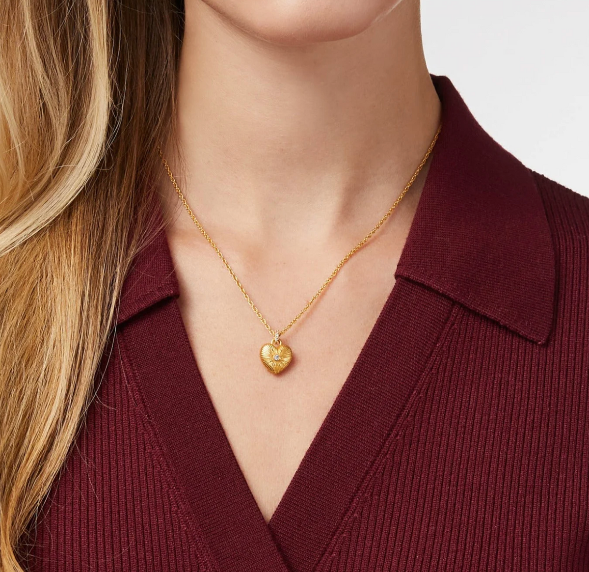 Julie Vos | Esme Heart Solitaire Necklace | Cubic Zirconia