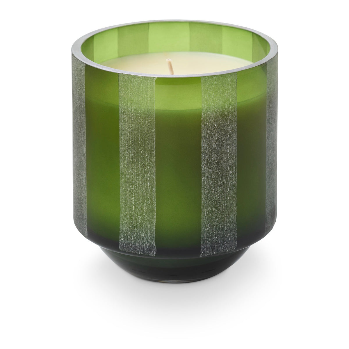 Striped Glass Candle | Fresh Balsam