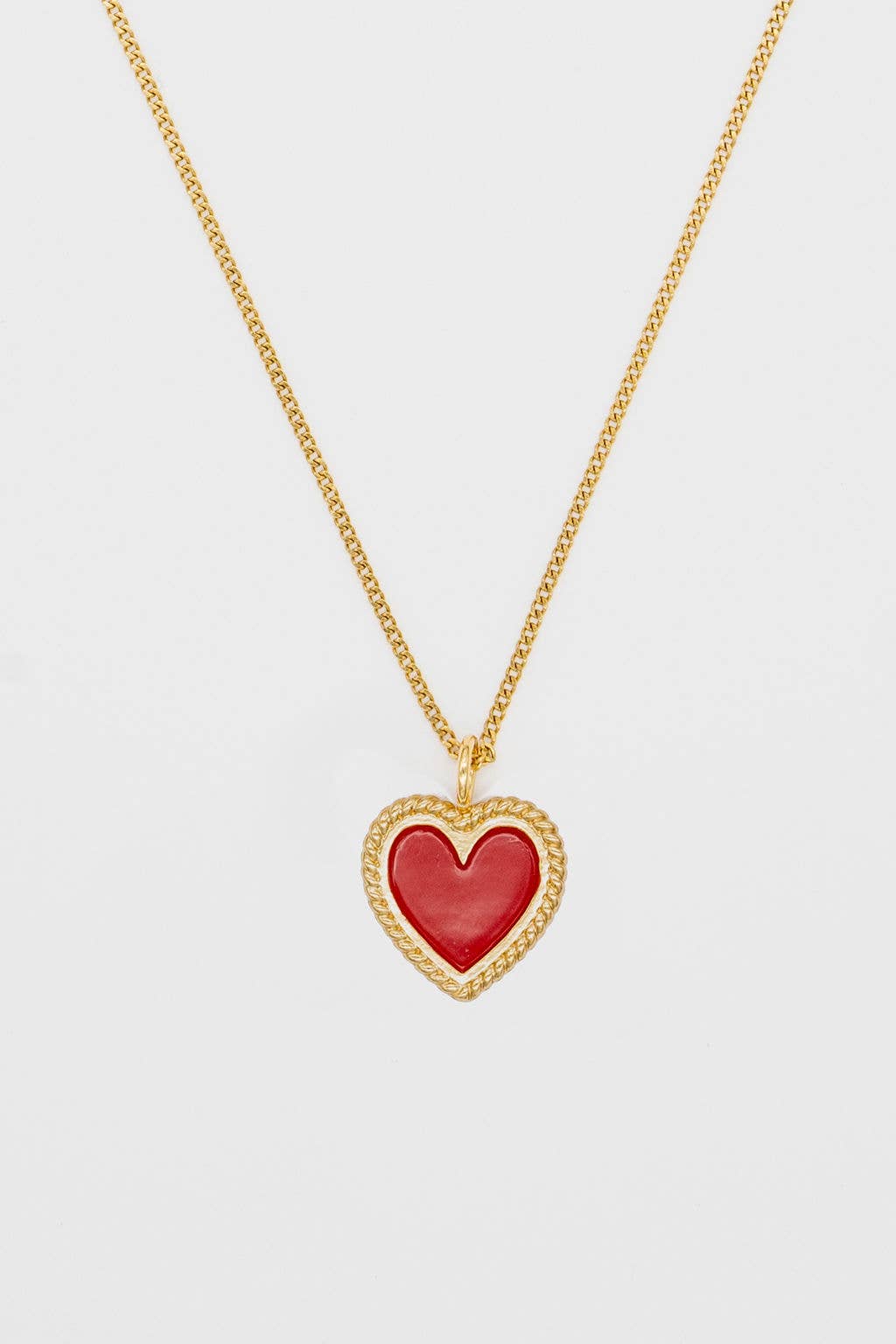 Red + Gold Heart Necklace
