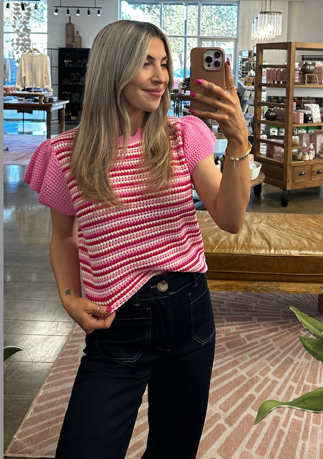 Micah Knit Top | Pink