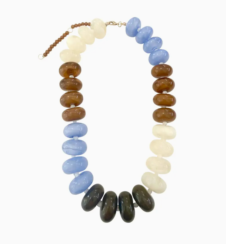 Necklace | Light Blue Brown Mix