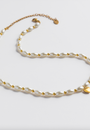 White Shell Necklace with Puffy Heart