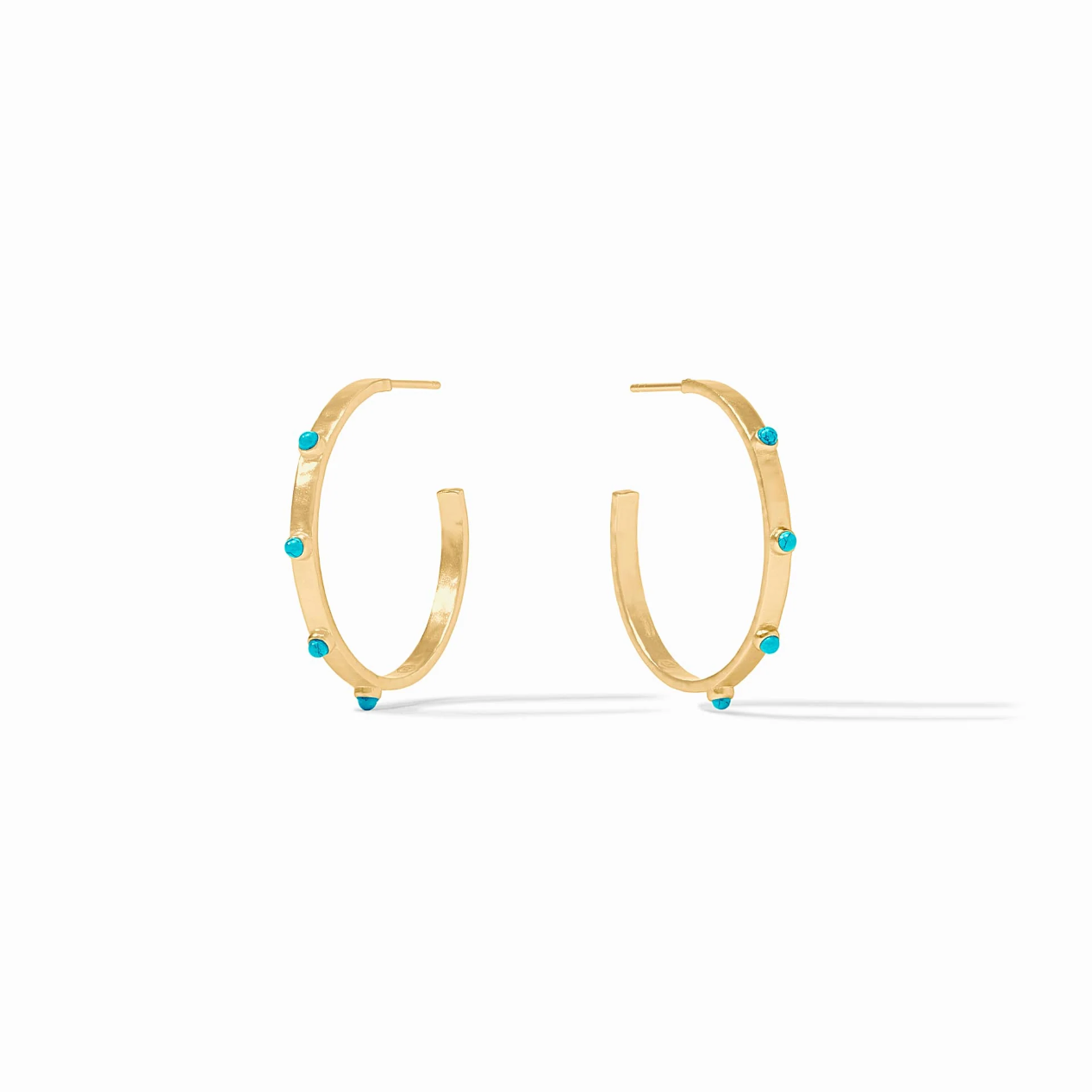 Julie Vos | Crescent Stone Hoop Turquoise Medium