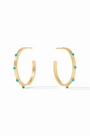 Julie Vos | Crescent Stone Hoop Turquoise Medium