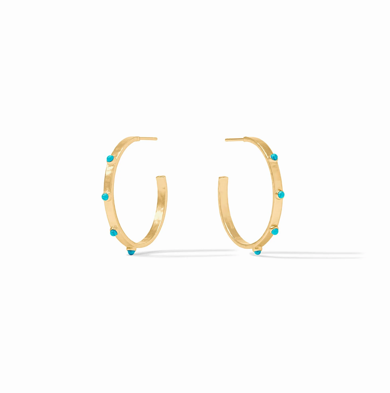 Julie Vos | Crescent Stone Hoop Turquoise Medium