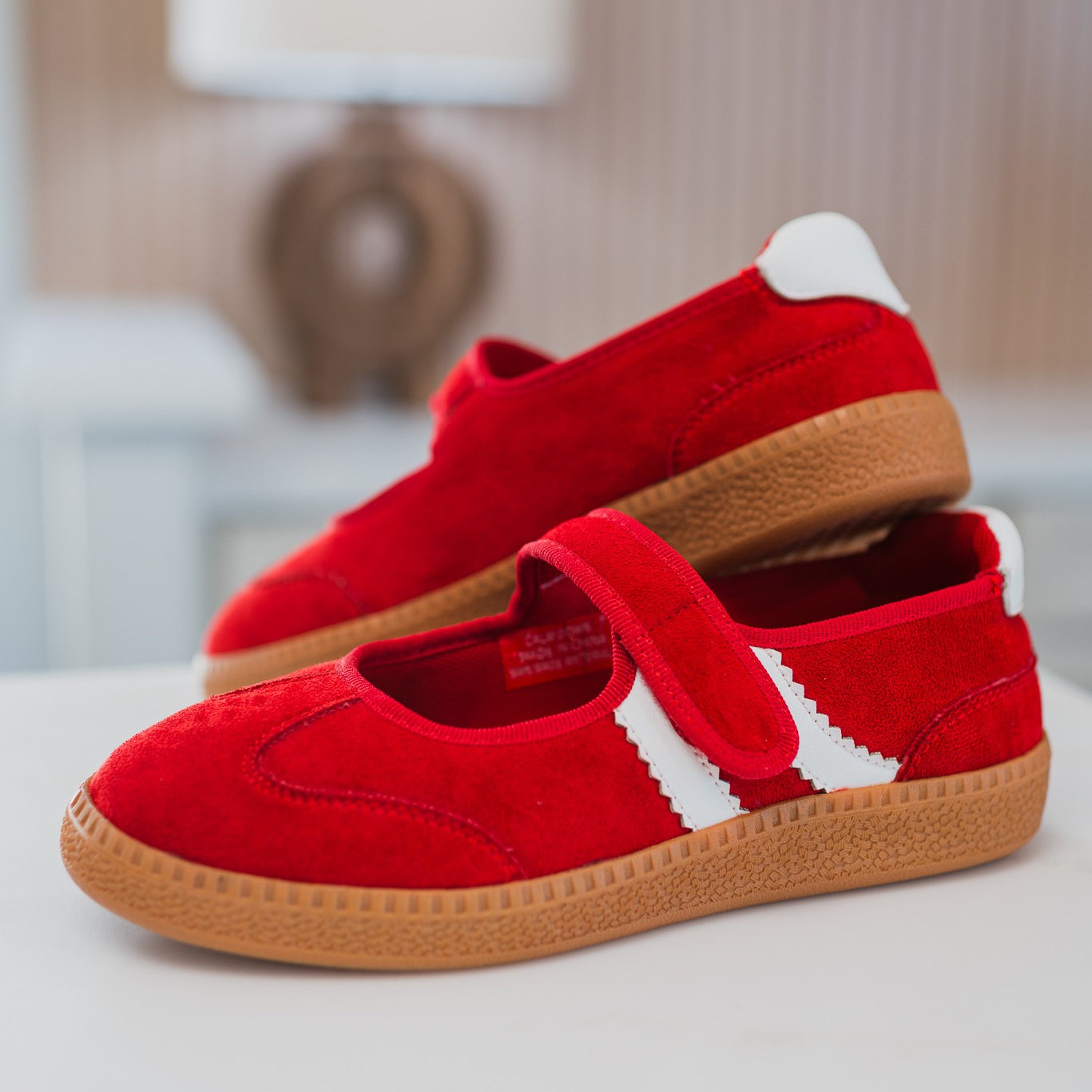 Mary Jane Sneaker | Red Suede