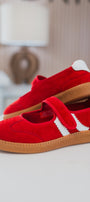 Mary Jane Sneaker | Red Suede