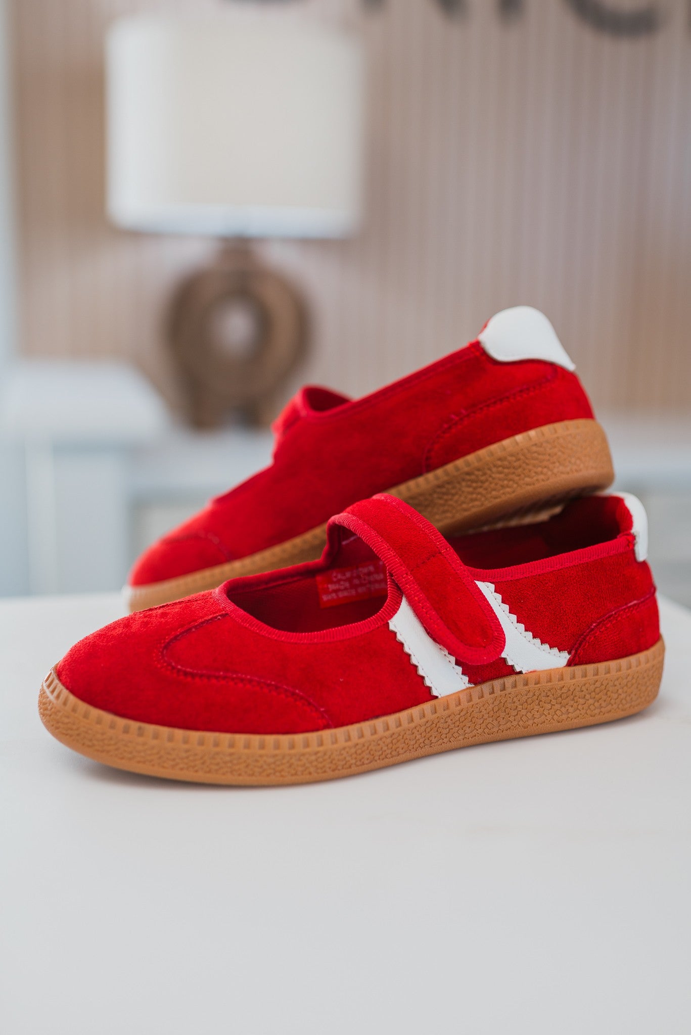 Mary Jane Sneaker | Red Suede