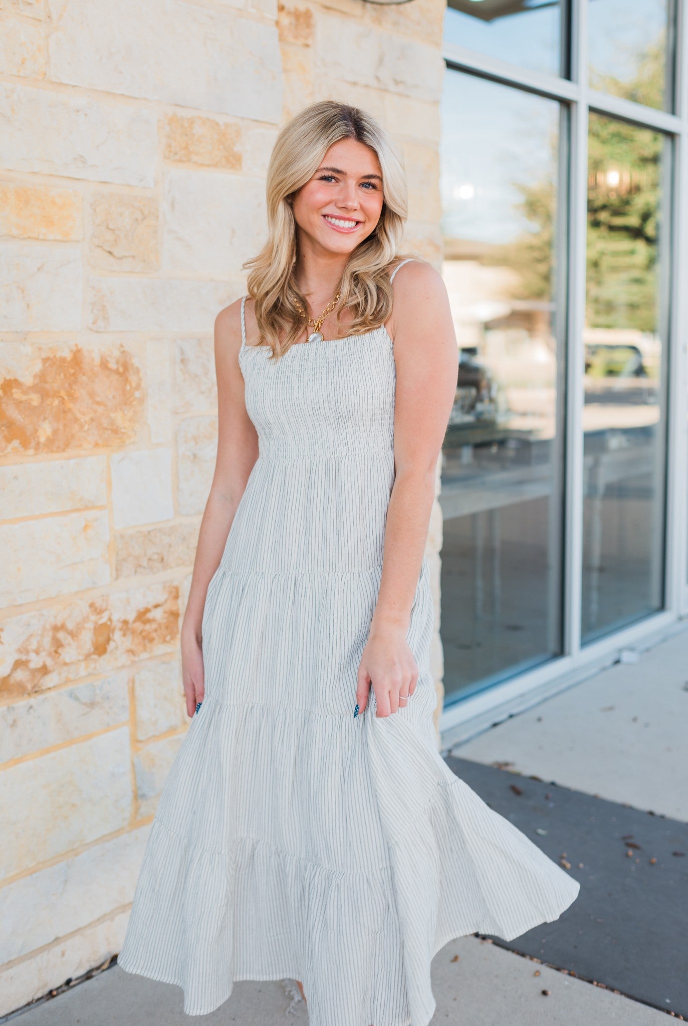 Balos Striped Maxi Dress | Natural