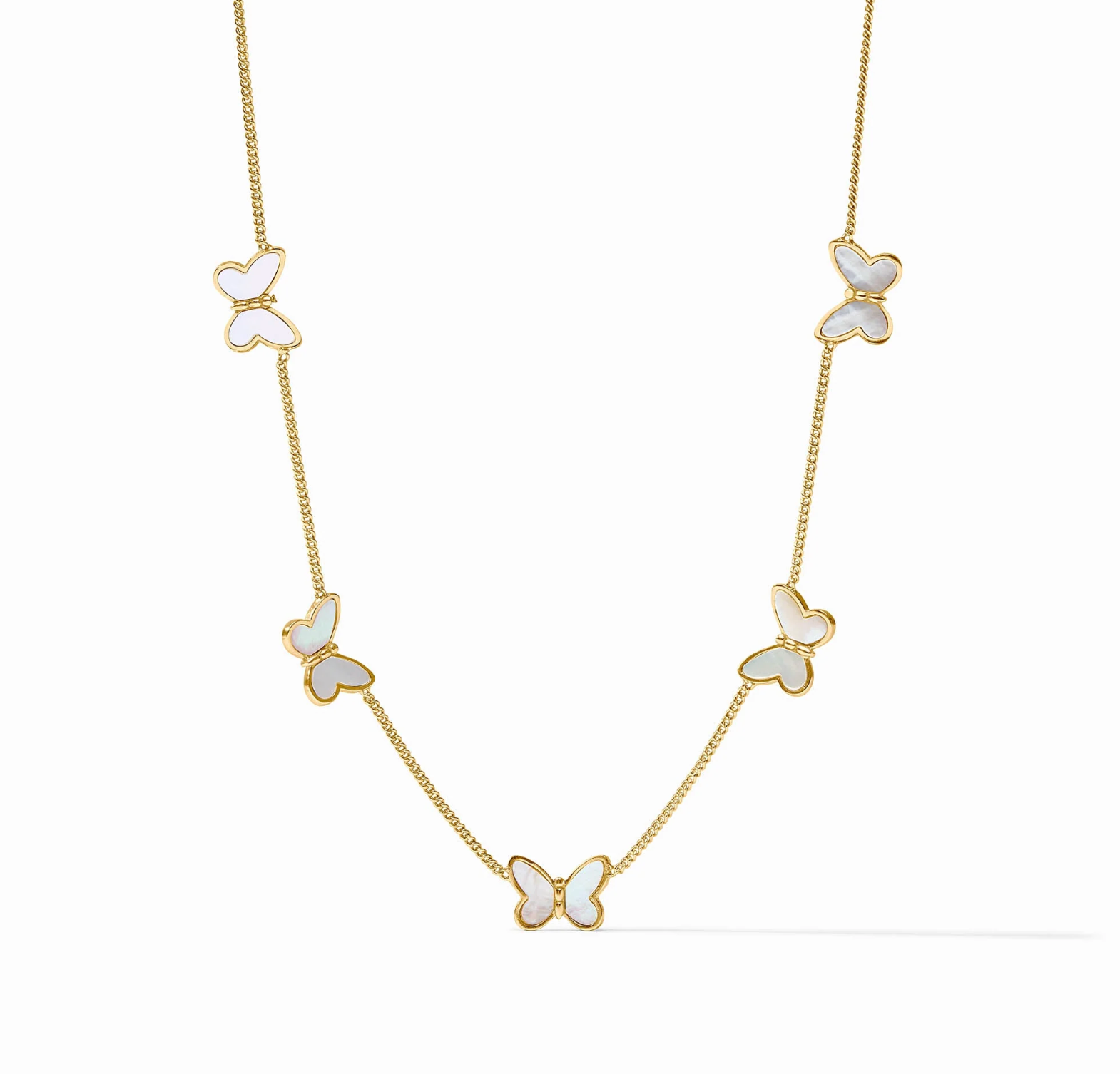 Julie Vos | Papillon Delicate Station Necklace | Mother of Pearl