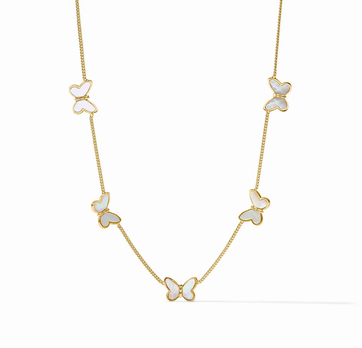 Julie Vos | Papillon Delicate Station Necklace | Mother of Pearl