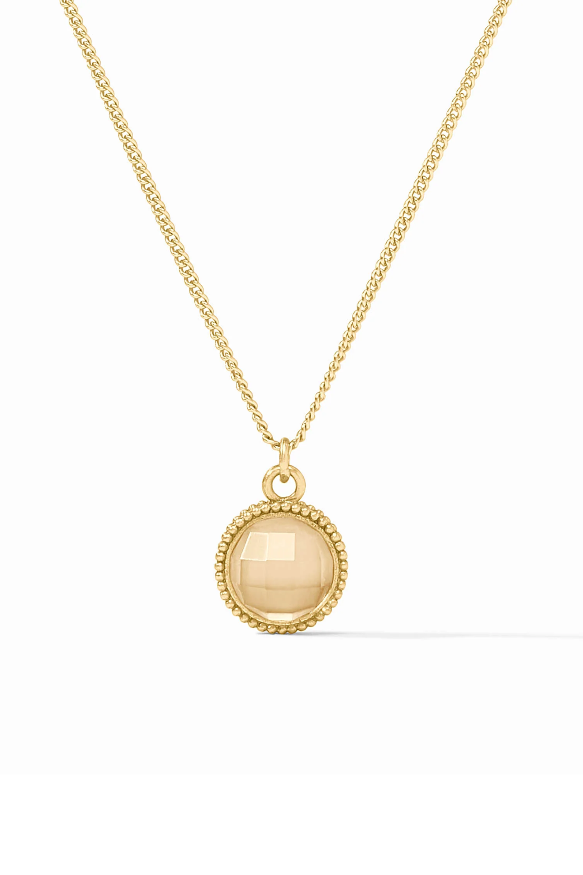 Julie Vos | Fleur-de-Lis Solitaire Necklace | Iridescent Champagne