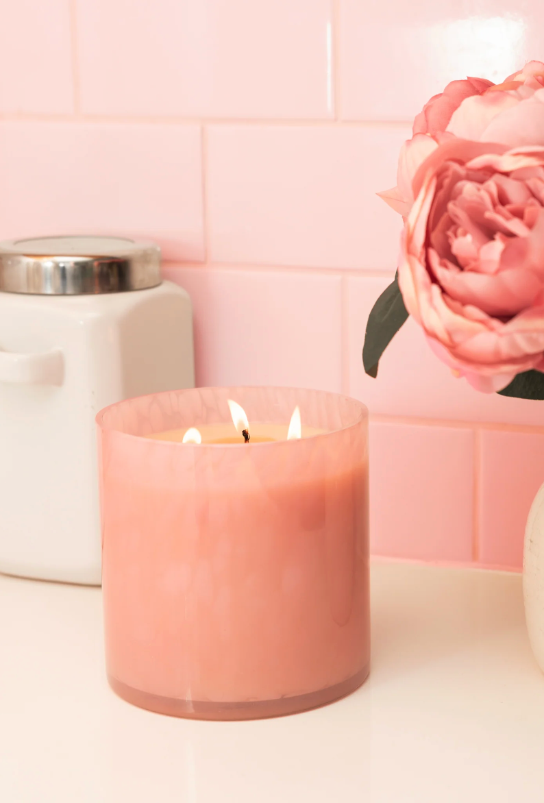 Candle #073 Pink Tortoise | Sweet Grace