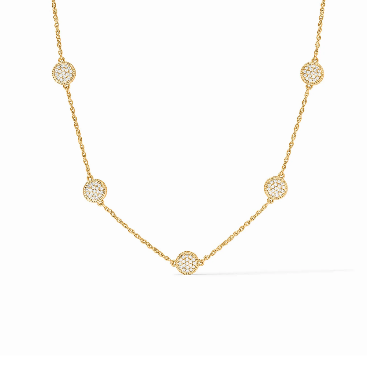 Julie Vos | Windsor Delicate Station Necklace | Pave CZ