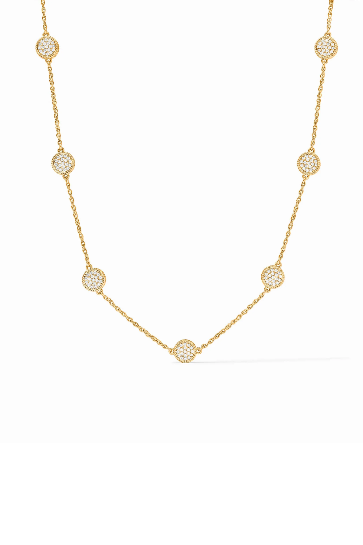 Julie Vos | Windsor Delicate Station Necklace | Pave CZ