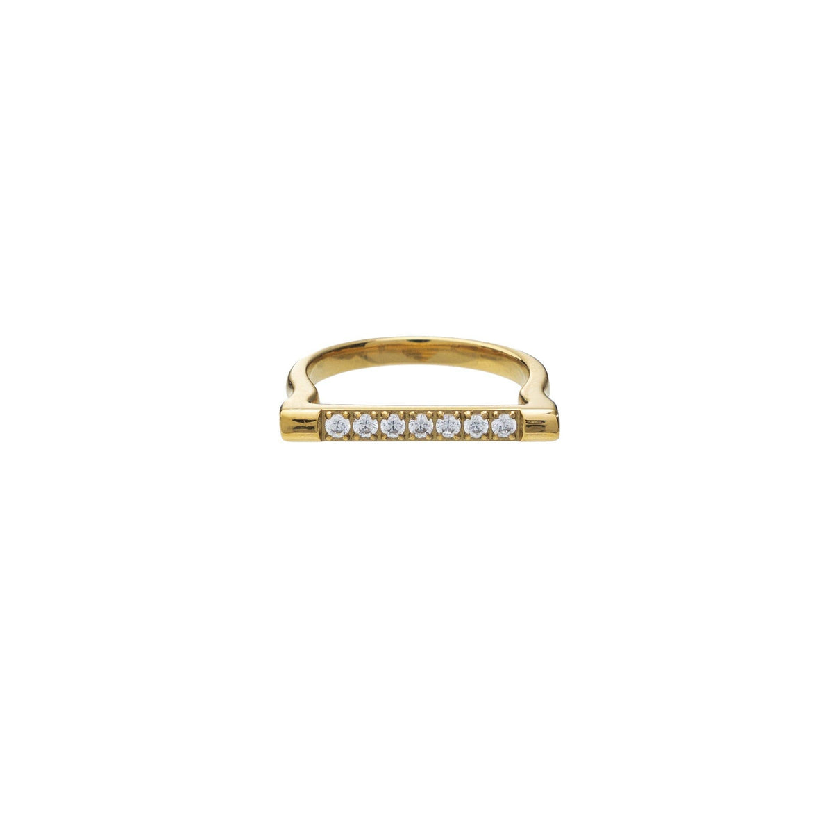 Waterproof Gold Tennis Bar Ring: 8