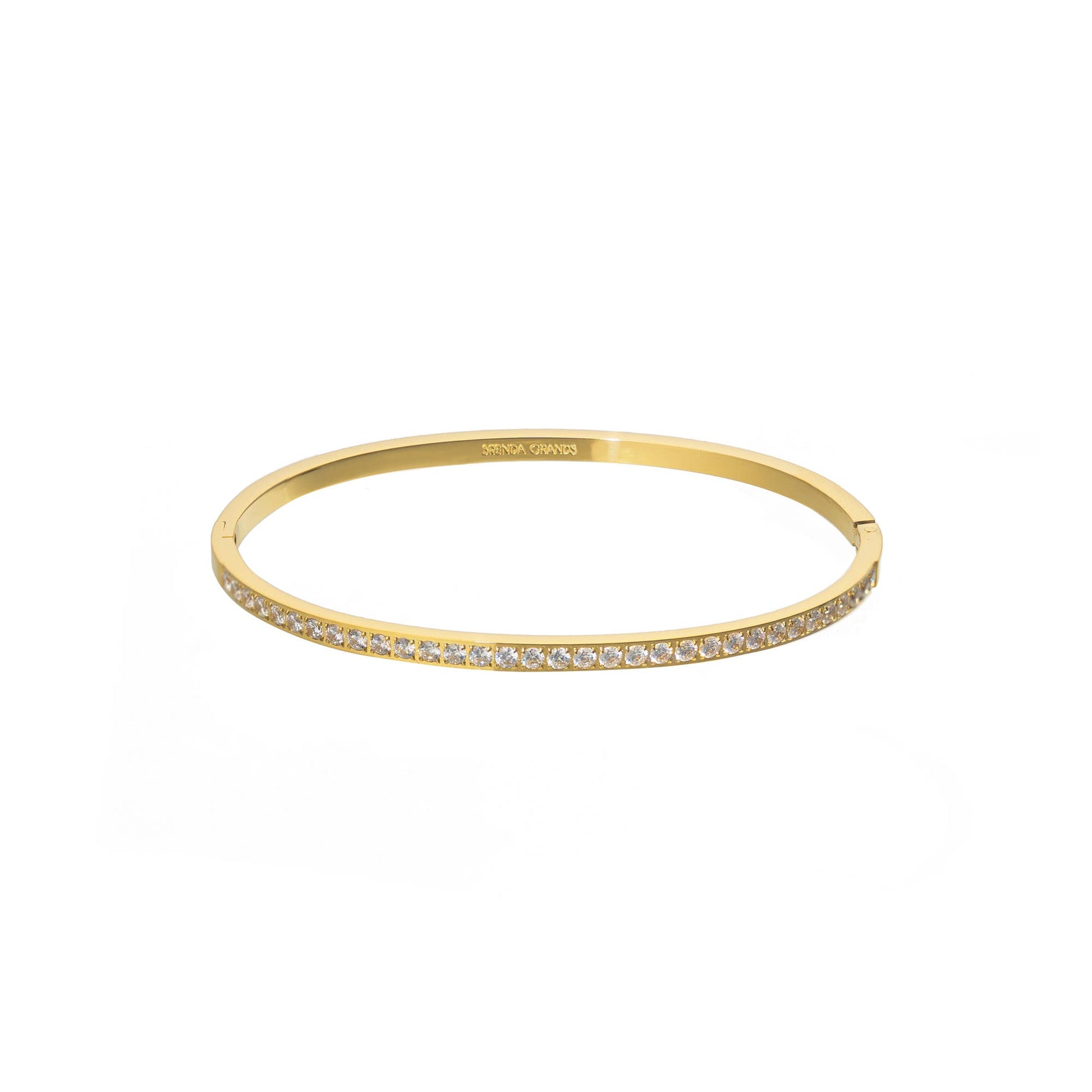 Gold Lined Diamond Bangle