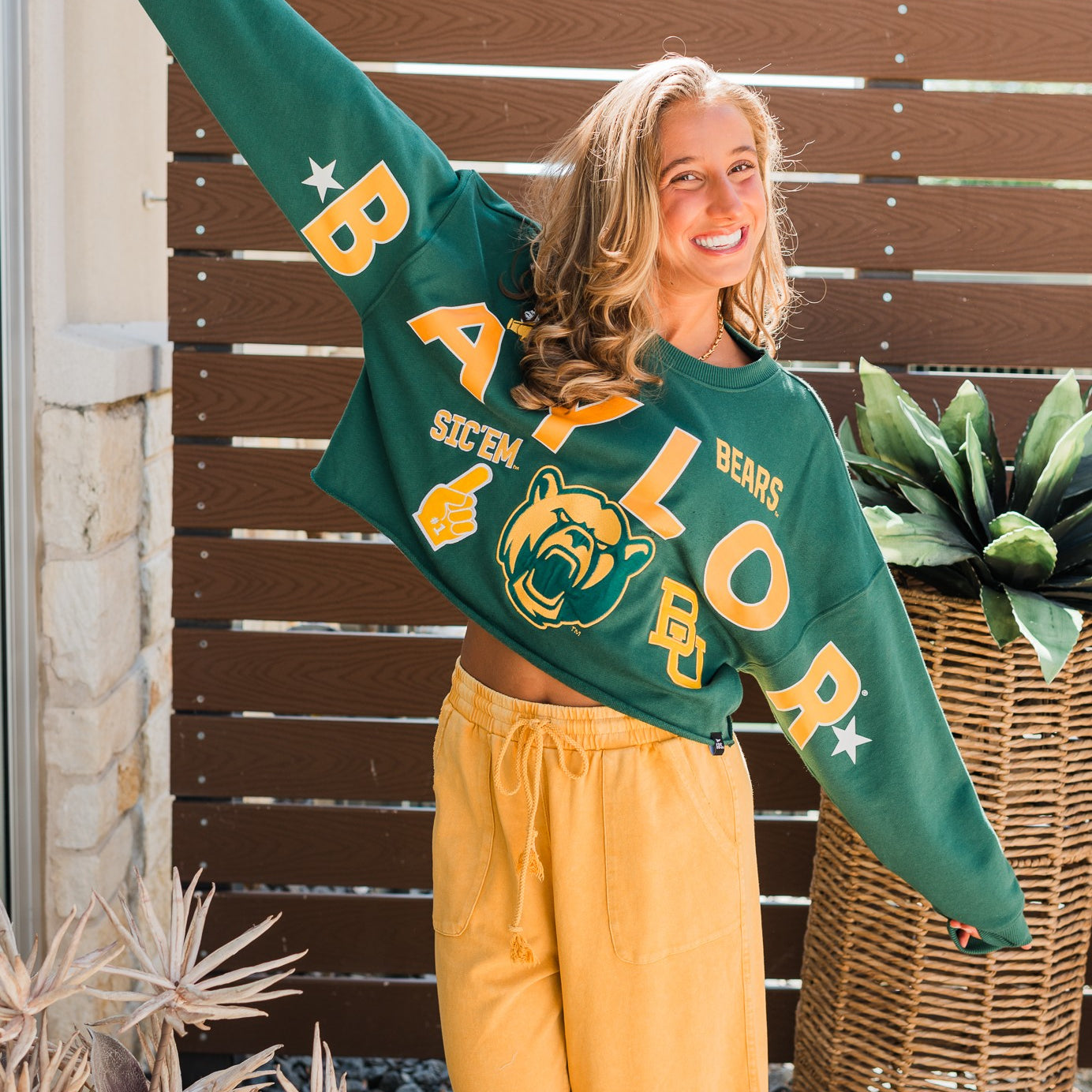 Game Day Patched Crop | Baylor Green
