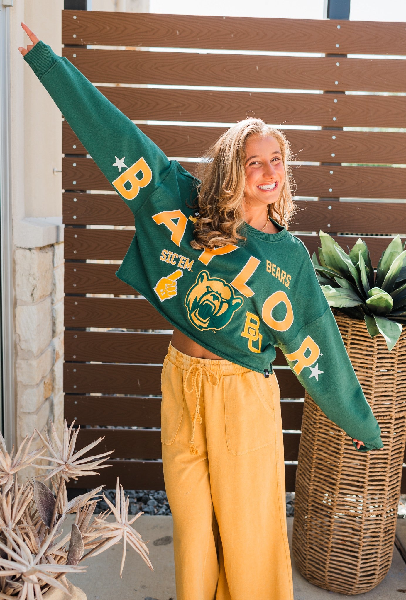 Game Day Patched Crop | Baylor Green