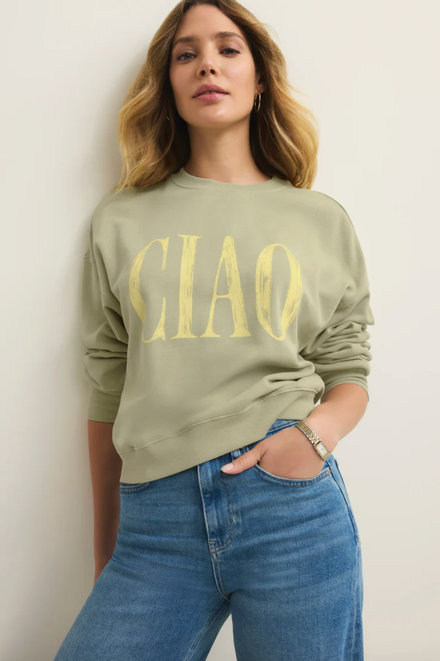 Z Supply | Ciao First Date Sweatshirt | Bay Leaf