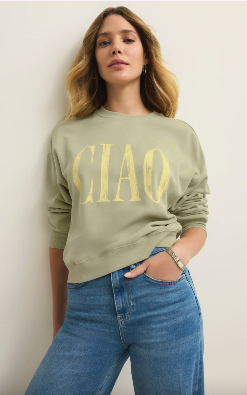 Z Supply | Ciao First Date Sweatshirt | Bay Leaf